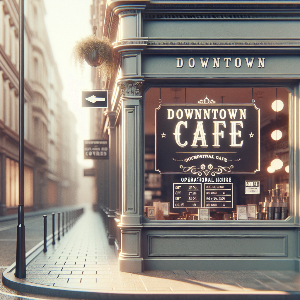 The Downtown Cafe, welcoming guests to a cozy retreat in the heart of the city, where mornings start early and Sundays invite for a leisurely brunch.