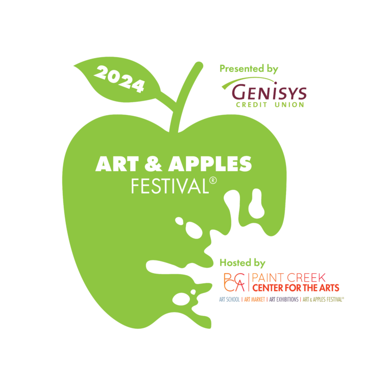 The official 2024 Art & Apples Festival logo, presented by Genisys.